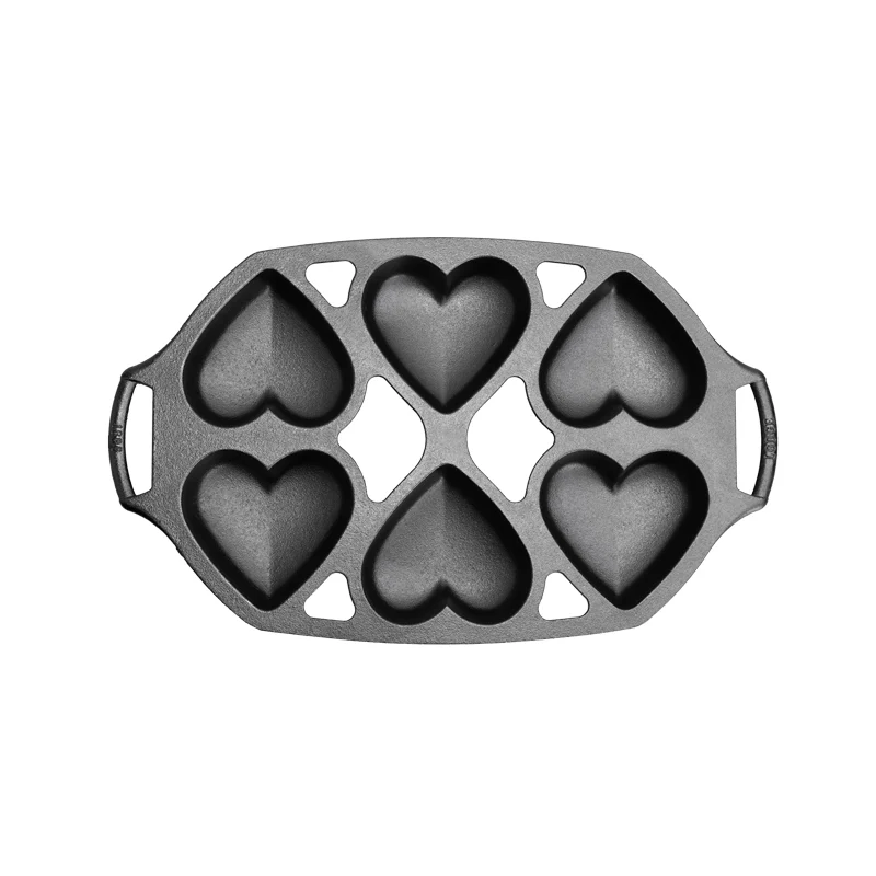 Seasoned Cast Iron Heart Mini Cake Pan 2 Seasoned Cast Iron Heart Mini Cake Pan
