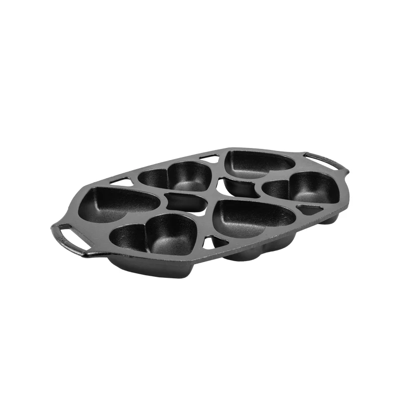 Seasoned Cast Iron Heart Mini Cake Pan 9 Seasoned Cast Iron Heart Mini Cake Pan