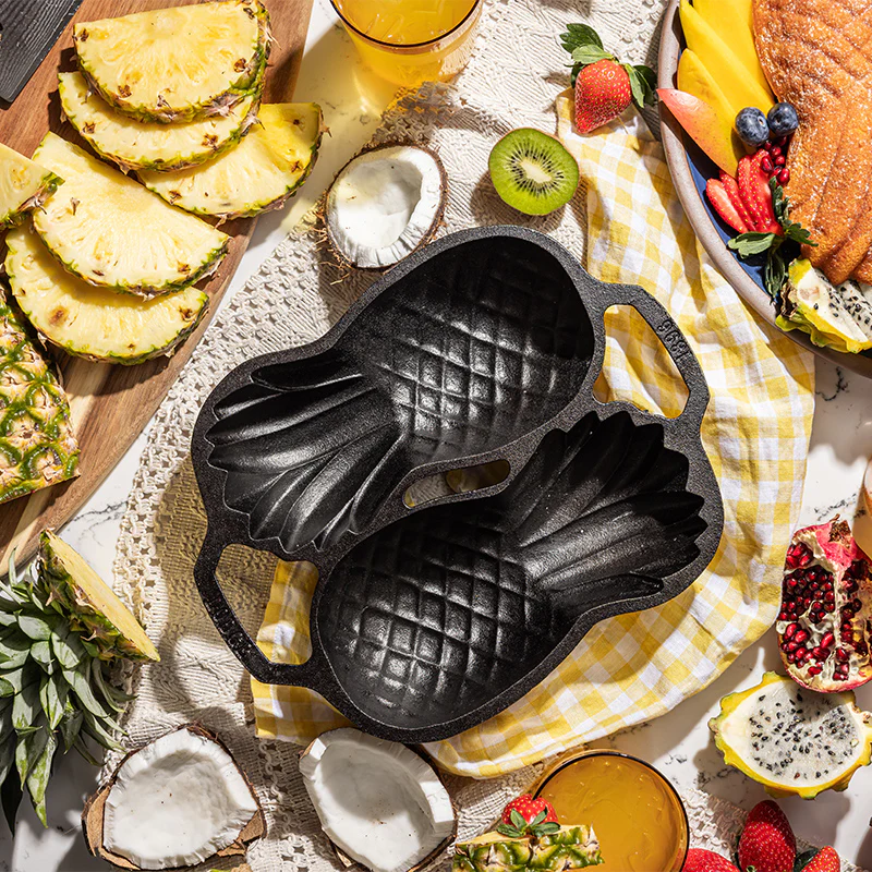Seasoned Cast Iron Pineapple Pan 5 Seasoned Cast Iron Pineapple Pan