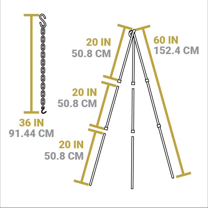 Adjustable Camp Tripod, 2 Pack 4 Adjustable Camp Tripod, 2 Pack