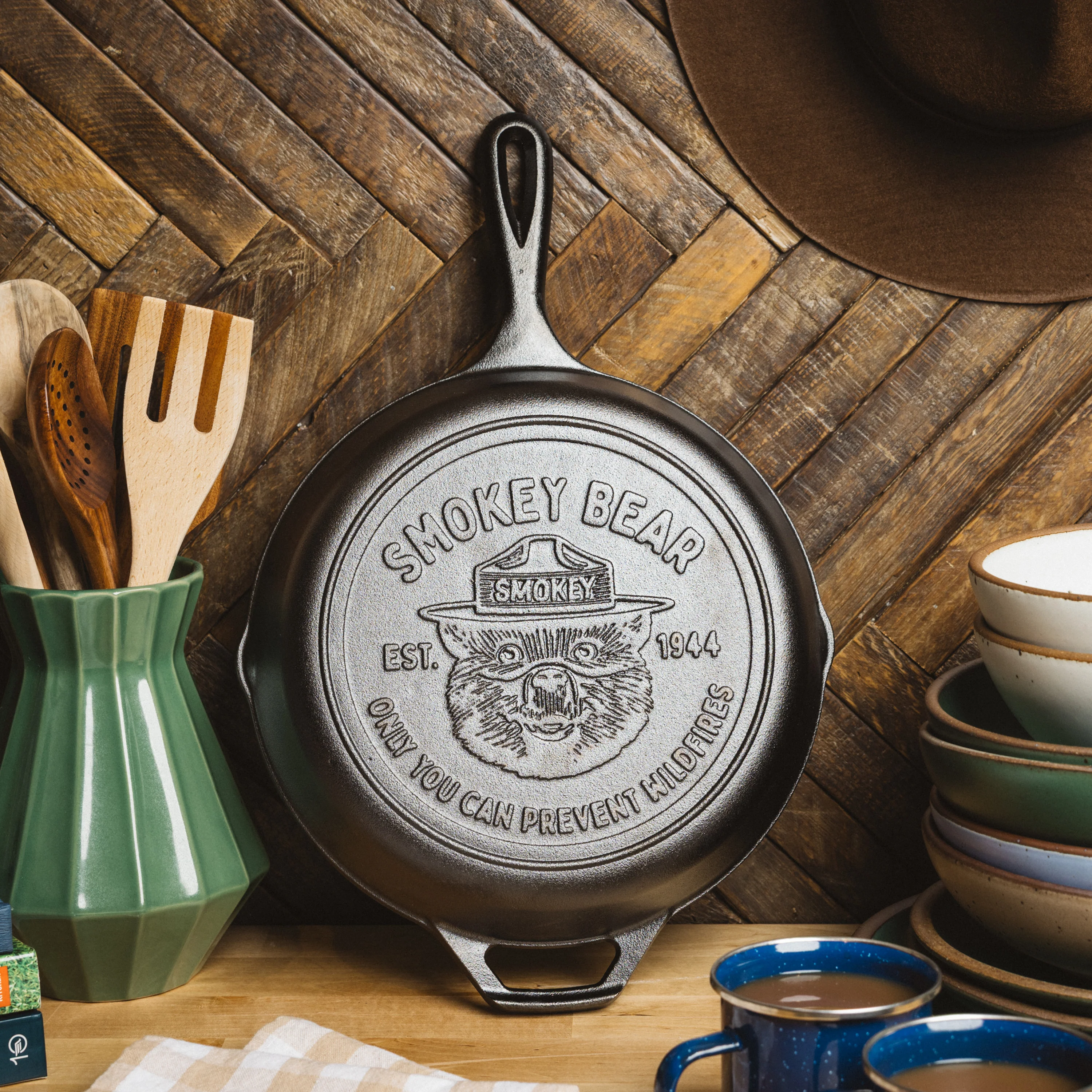 10.25 Inch Seasoned Cast Iron Smokey Bear Skillet 3 10.25 Inch Seasoned Cast Iron Smokey Bear Skillet
