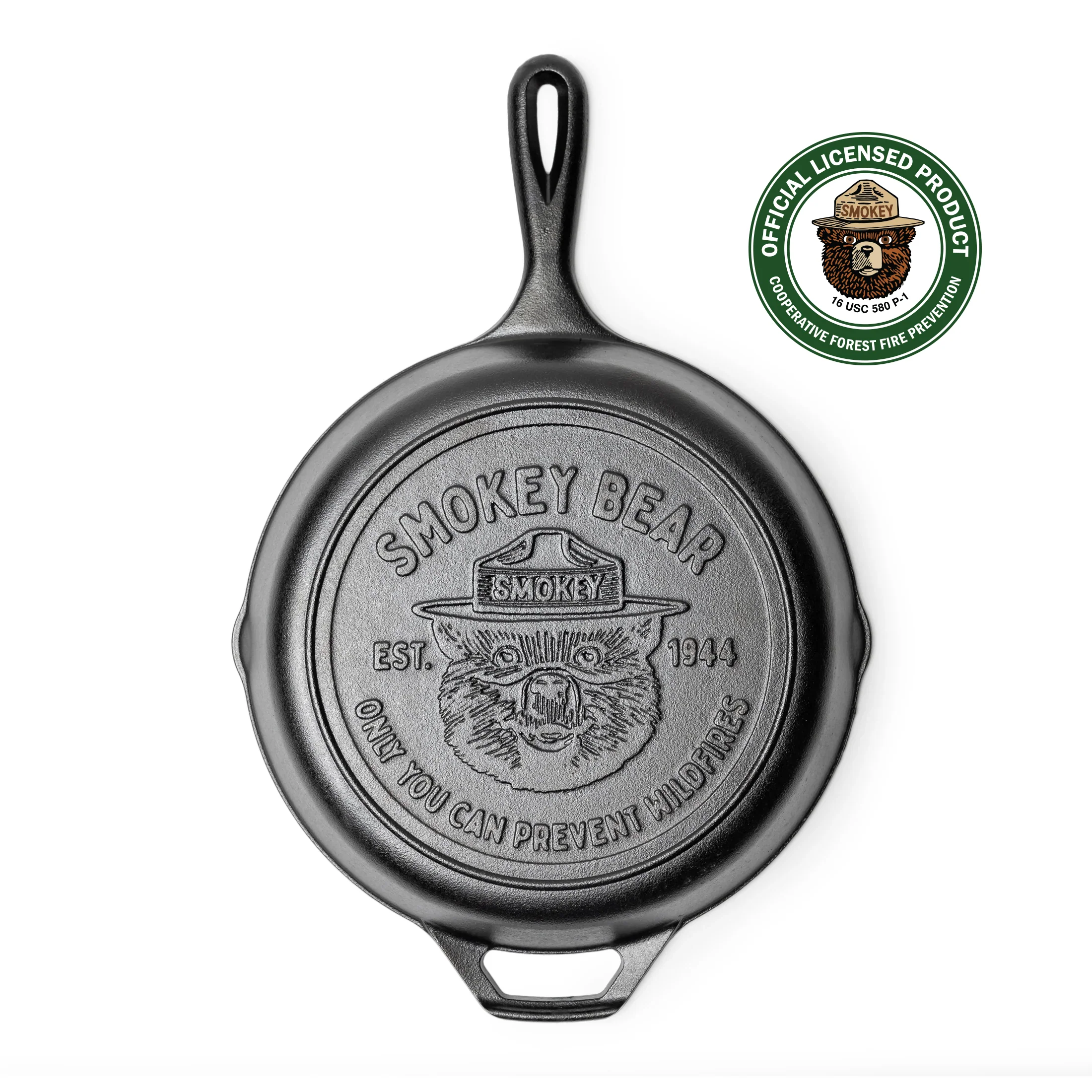 10.25 Inch Seasoned Cast Iron Smokey Bear Skillet 6 10.25 Inch Seasoned Cast Iron Smokey Bear Skillet