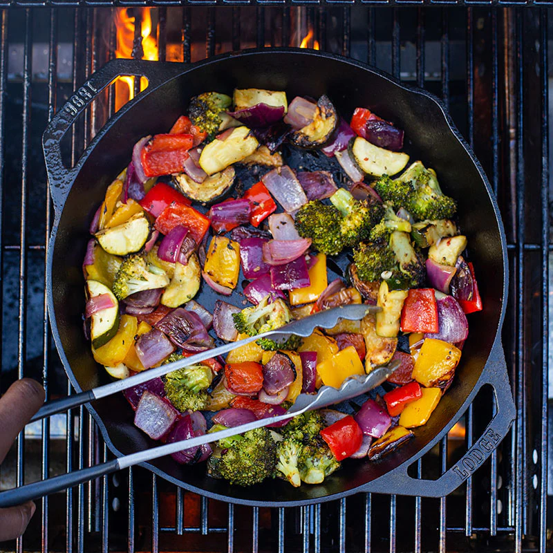 12 Inch Seasoned Cast Iron Dual Handle Grilling Basket 5 12 Inch Seasoned Cast Iron Dual Handle Grilling Basket