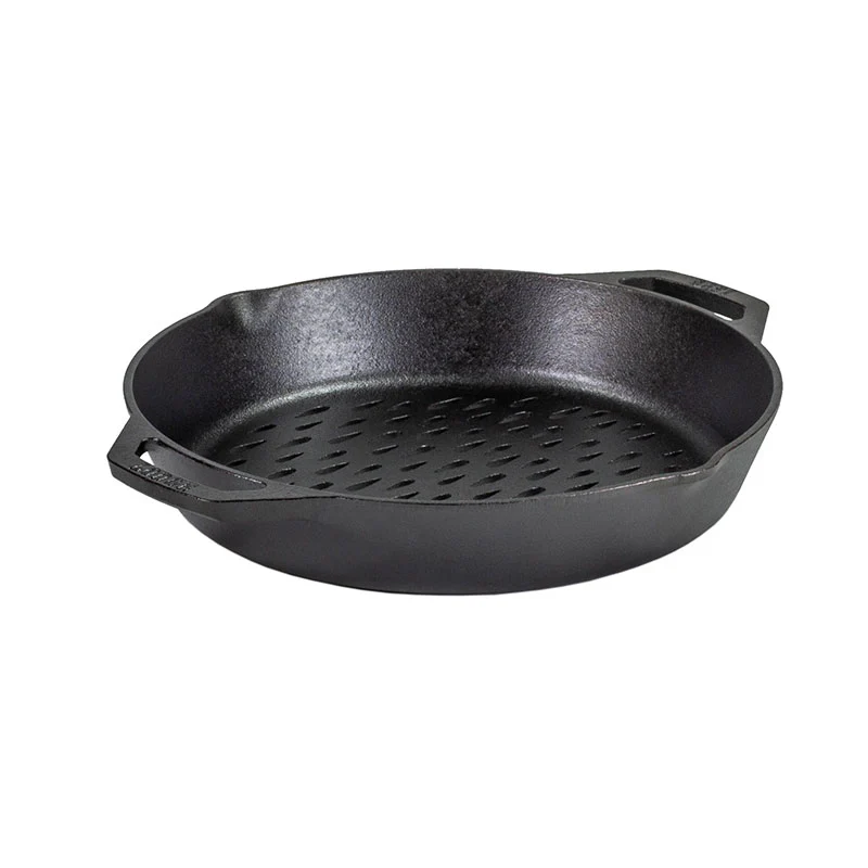 12 Inch Seasoned Cast Iron Dual Handle Grilling Basket 9 12 Inch Seasoned Cast Iron Dual Handle Grilling Basket
