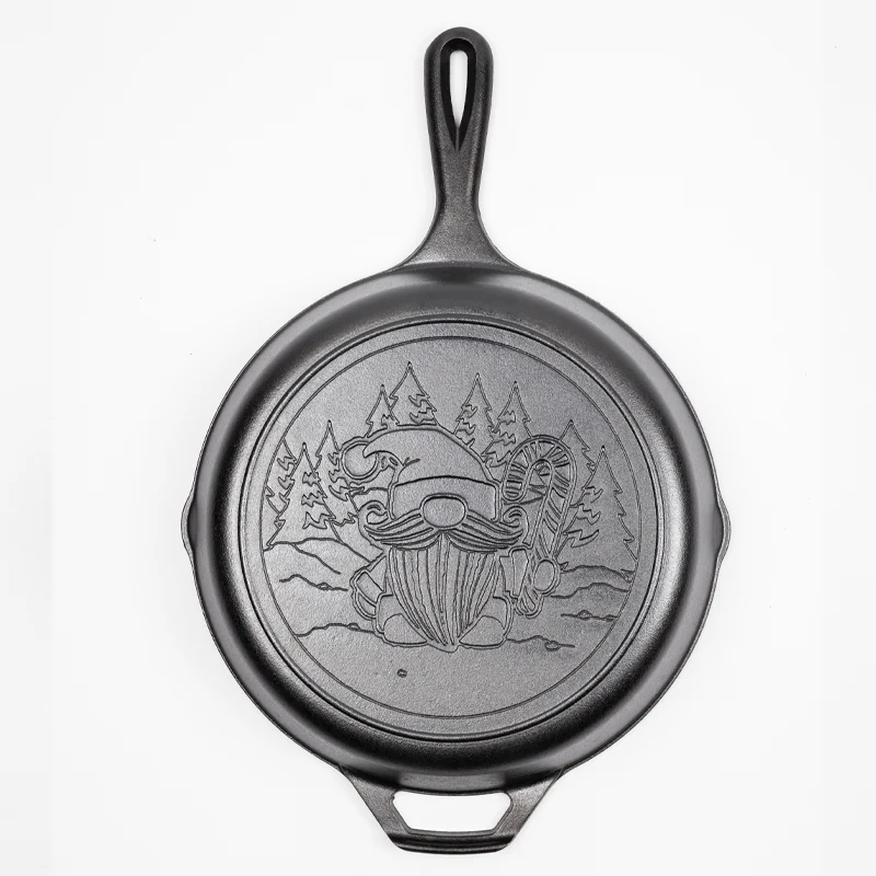 Lodge 10.25 Inch Seasoned Cast Iron Holiday Gnome Skillet 2 Lodge 10.25 Inch Seasoned Cast Iron Holiday Gnome Skillet