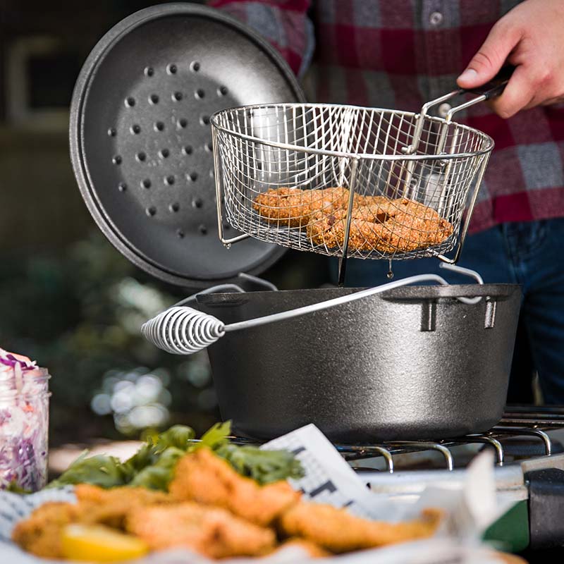 Seasoned Cast Iron Dutch Oven Frying Set 4 Seasoned Cast Iron Dutch Oven Frying Set