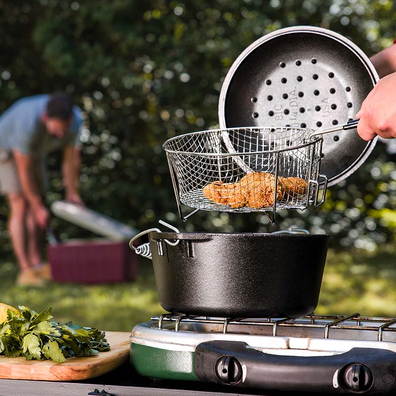 Seasoned Cast Iron Dutch Oven Frying Set 5 Seasoned Cast Iron Dutch Oven Frying Set