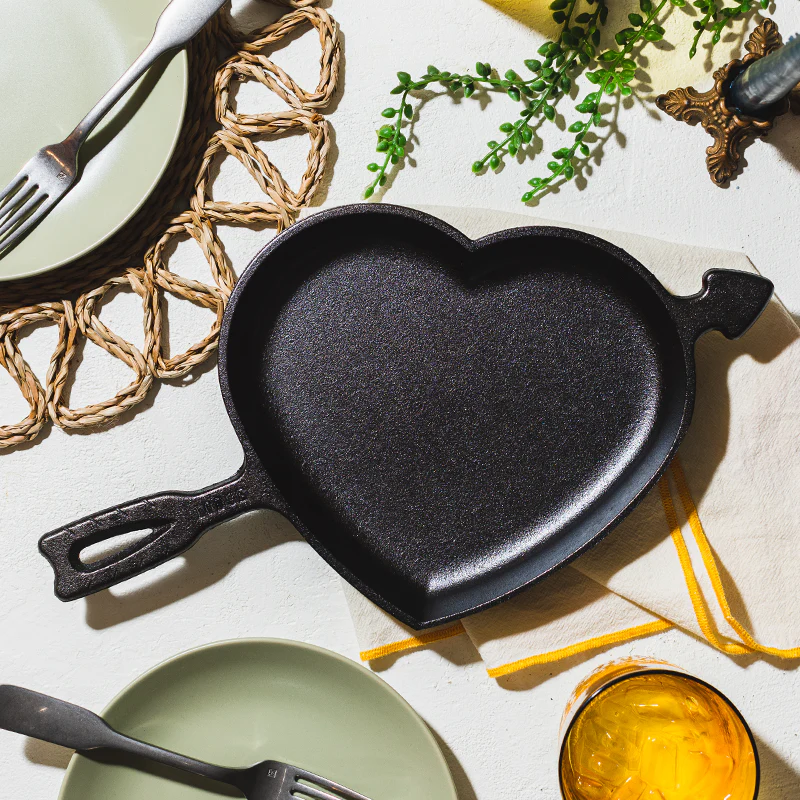 Seasoned Cast Iron Heart Skillet 6 Seasoned Cast Iron Heart Skillet
