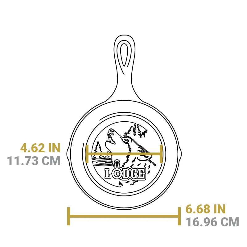 Wildlife Series™ 6.5 Inch Cast Iron Wolf Skillet 6 Wildlife Series™ 6.5 Inch Cast Iron Wolf Skillet
