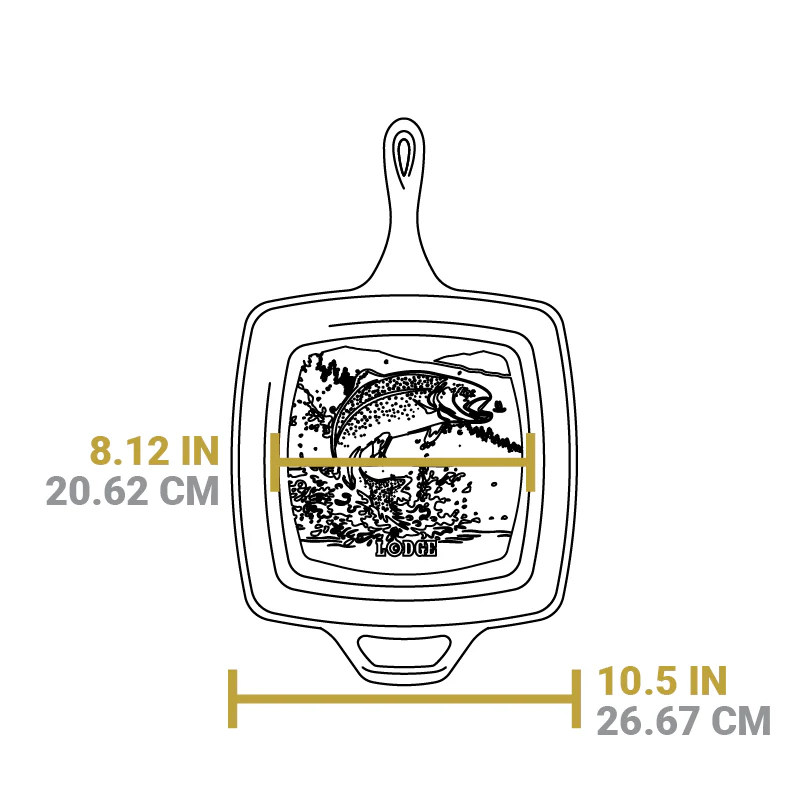 Wildlife Square Grill Pan with Fish 7 Wildlife Square Grill Pan with Fish