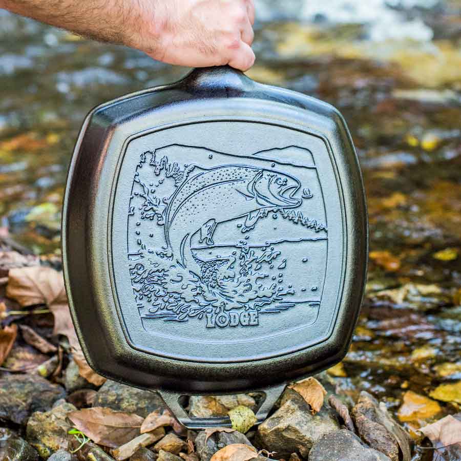 Wildlife Square Grill Pan with Fish 8 Wildlife Square Grill Pan with Fish