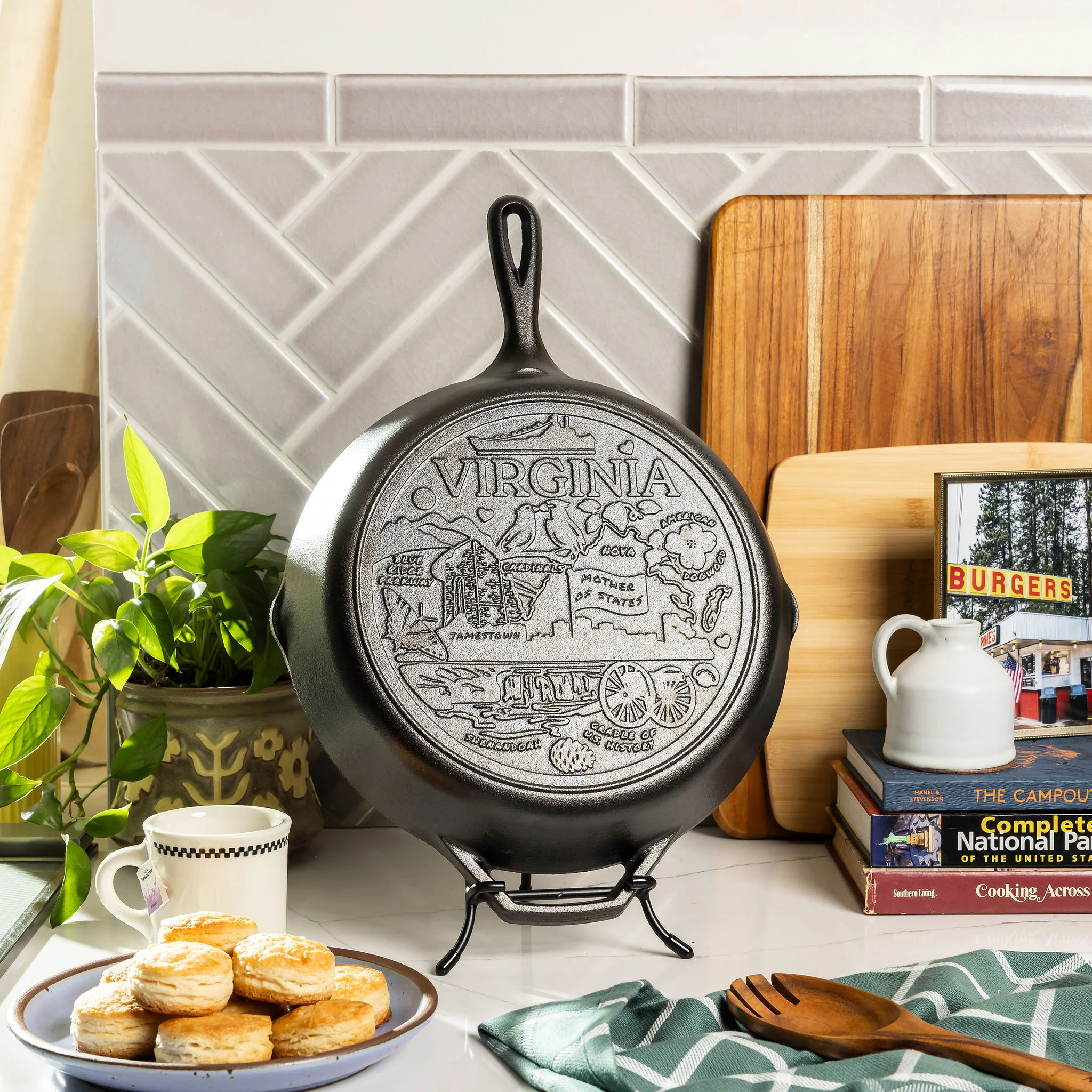 American Road Trip: 12 Inch Seasoned Cast Iron Skillet, Virginia 2 American Road Trip: 12 Inch Seasoned Cast Iron Skillet, Virginia